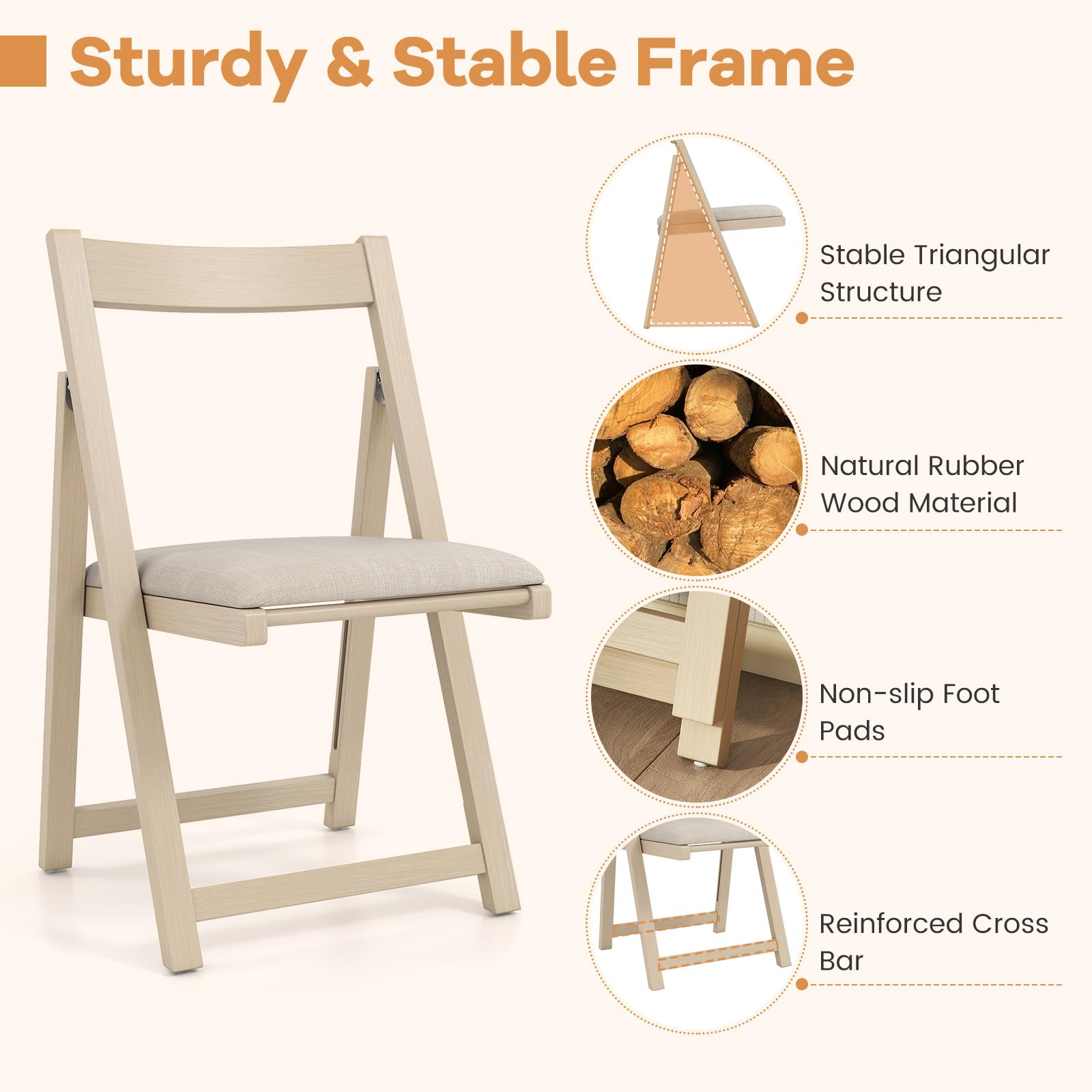 Giantex Folding Dining Chairs Set of 4