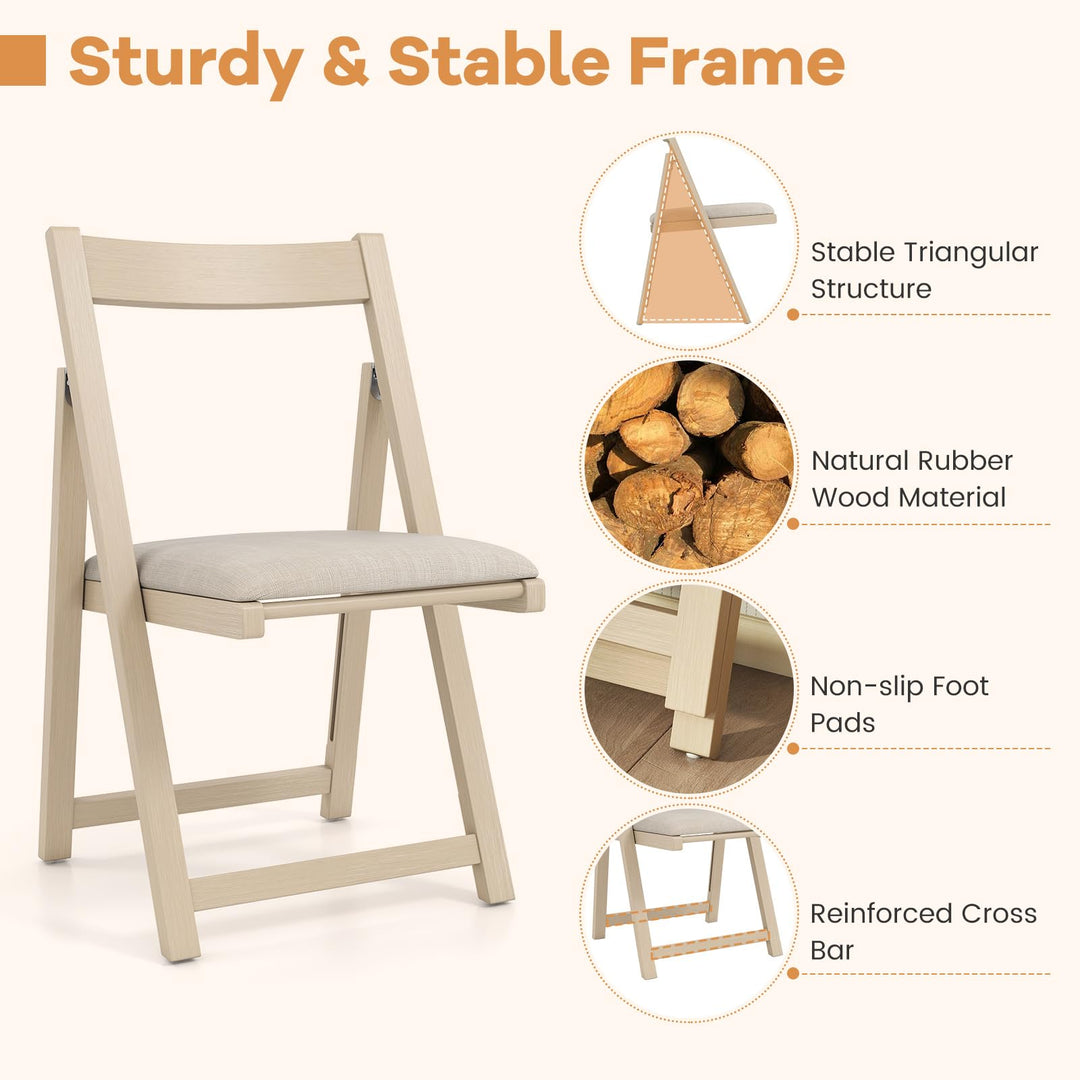 Giantex Folding Dining Chairs Set of 4