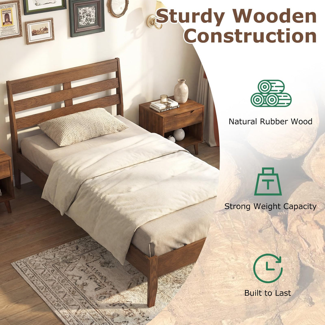 Giantex Twin Size Bed Frame with Slat Headboard