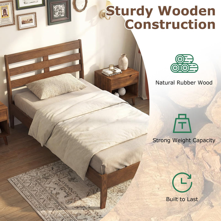 Giantex Twin Size Bed Frame with Slat Headboard