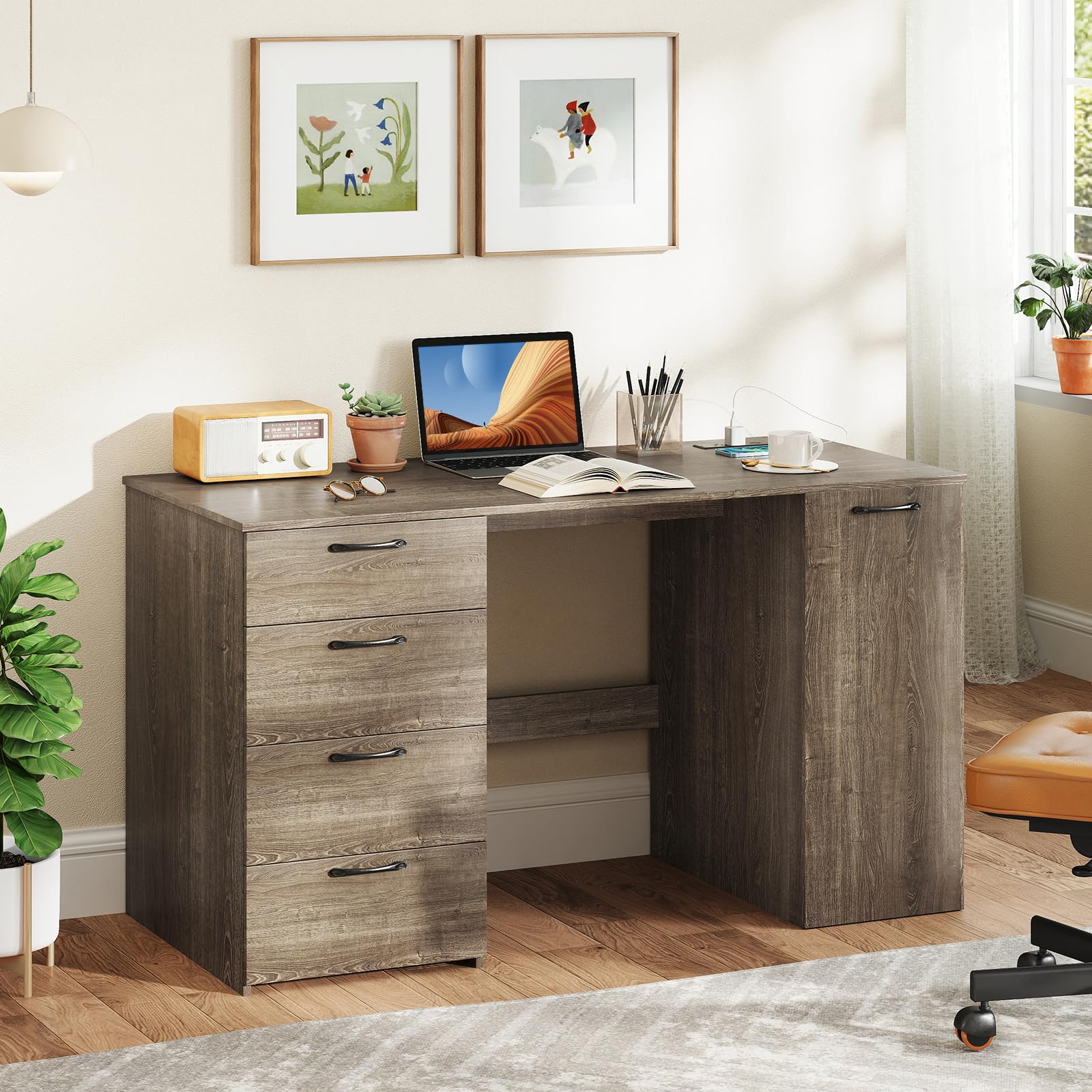 Giantex Computer Desk with Drawers 53 Inch
