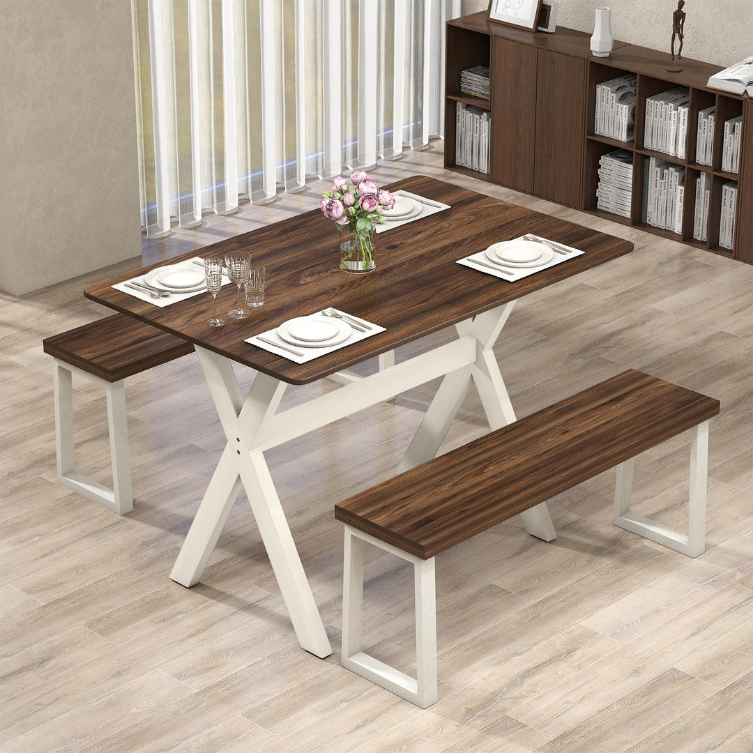 Giantex 43" x 28" Wooden Dining Table with X-Shaped Frame Reinforced Crossbar