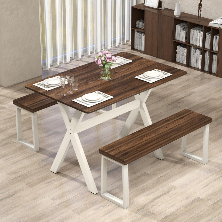 Giantex 43" x 28" Wooden Dining Table with X-Shaped Frame Reinforced Crossbar