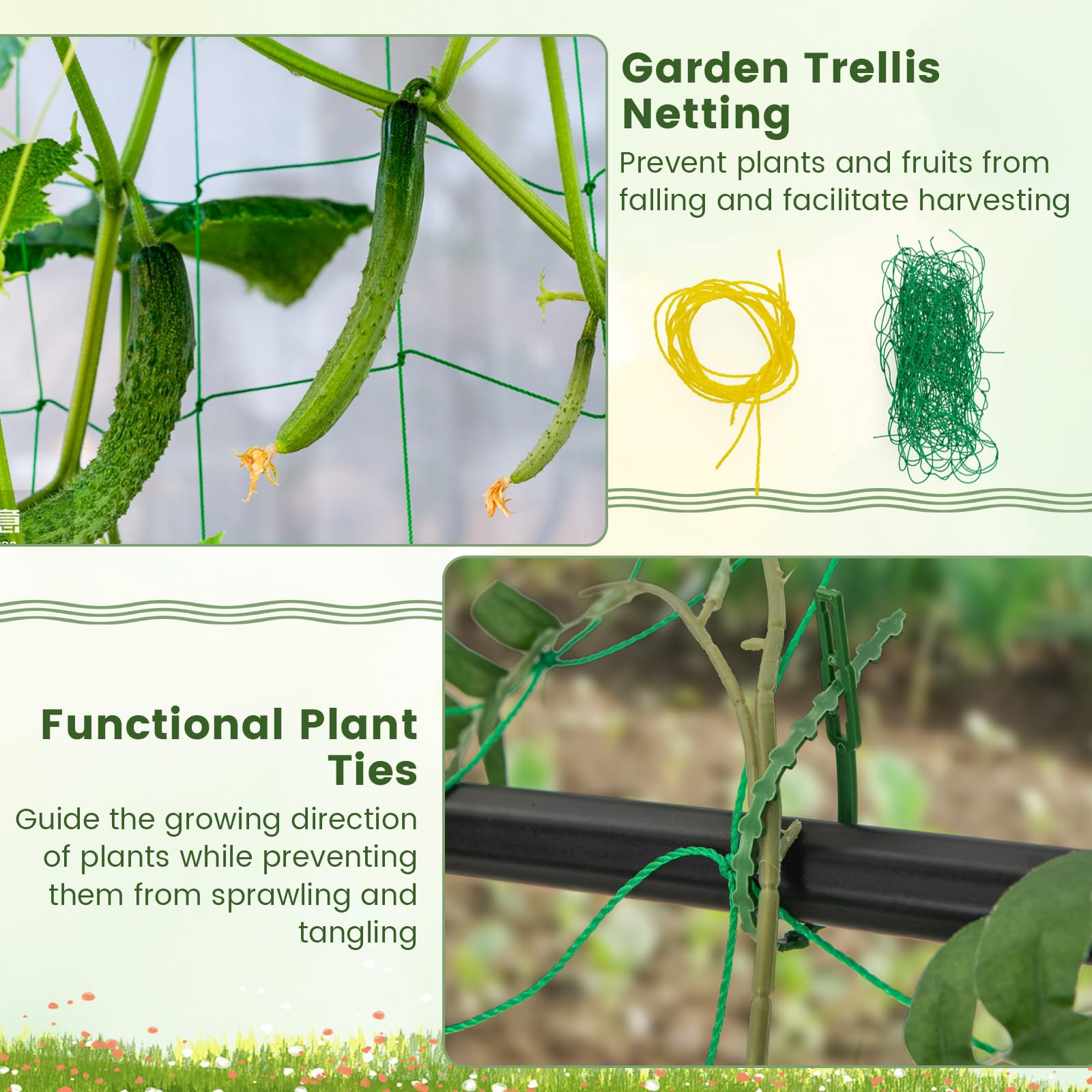 Giantex Cucumber Trellis, Trellis for Climbing Plants Outdoor