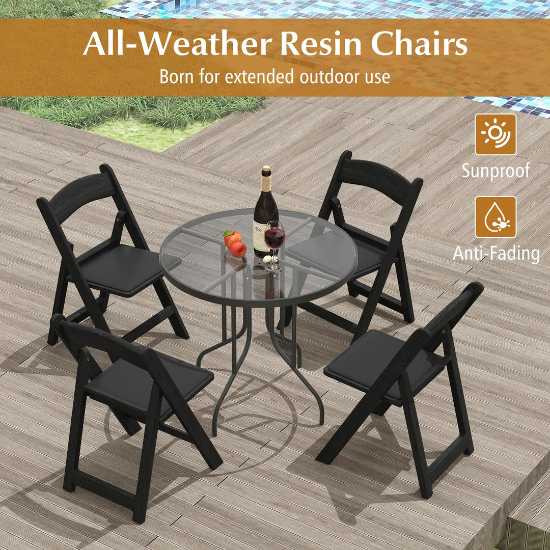 Giantex Folding Chairs Portable Resin Event Chairs with Padded Seat