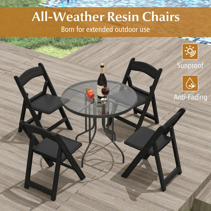 Giantex Folding Chairs Portable Resin Event Chairs with Padded Seat