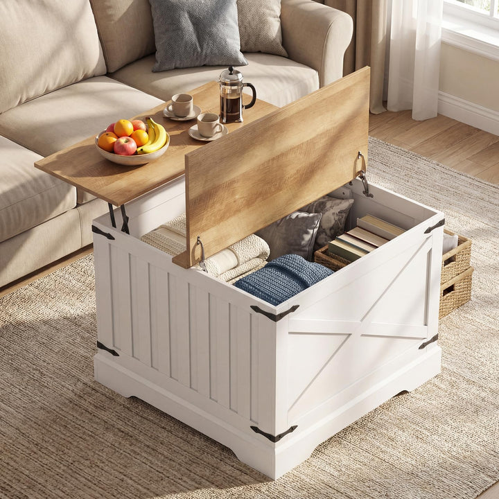 Giantex 31.5" Square Wood Center Table with Large Hidden Storage Compartment & Hinged Lift Top