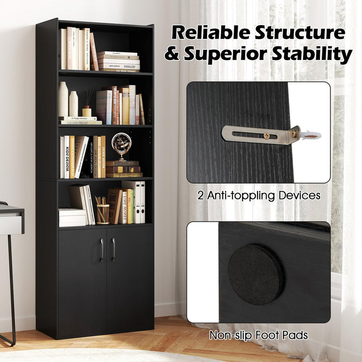 Giantex 70" Bookcase with 2 Doors