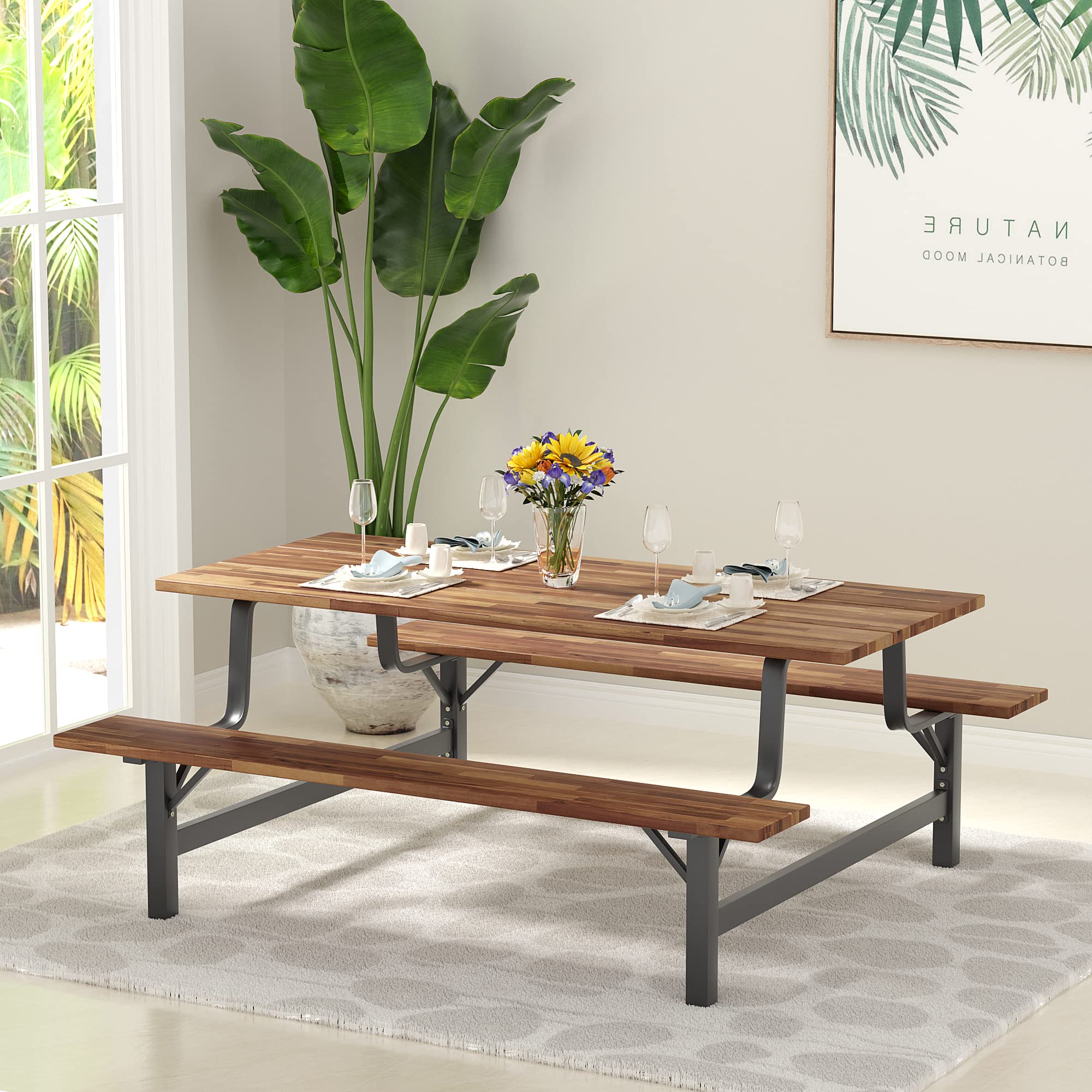Giantex Picnic Table Bench Set for 6 or 4 Persons