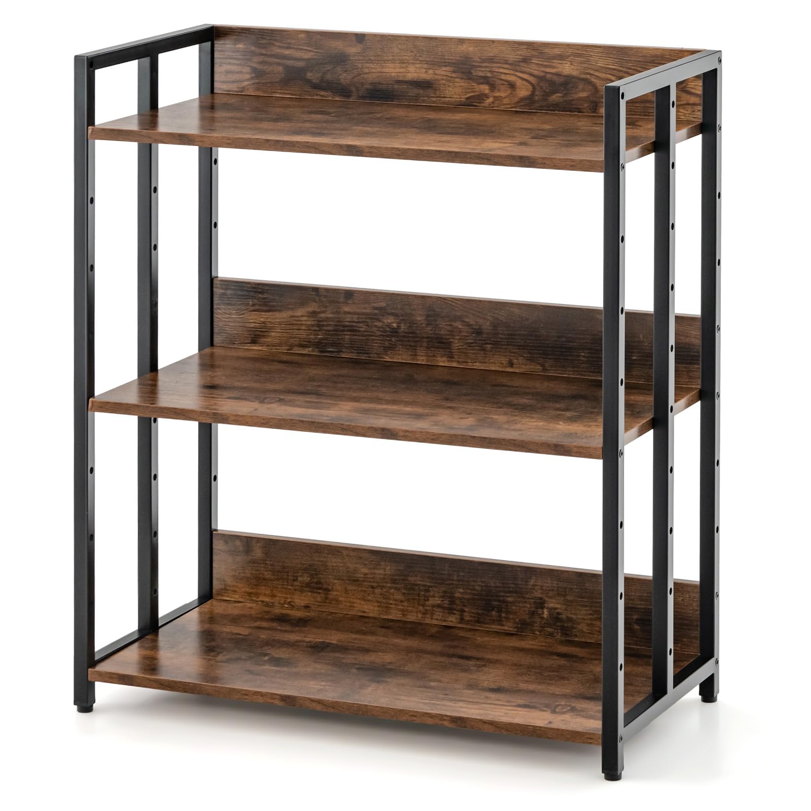 Giantex 3-Tier Bookshelf, Industrial 32" Tall Small Book Shelf with Adjustable Shelves