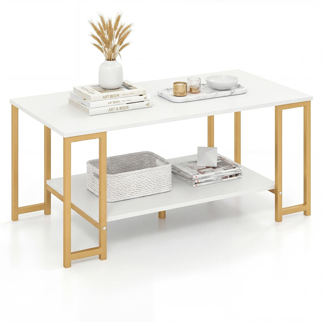 Giantex 2-Tier 39.5" Coffee Table with Storage