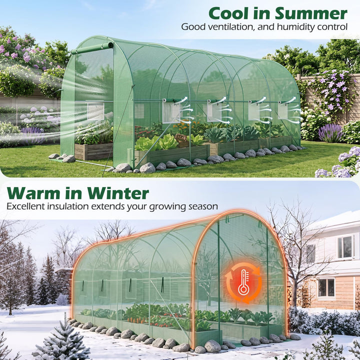 Giantex 15 x 7 x 7 ft Walk-in Tunnel Greenhouse for Outdoors