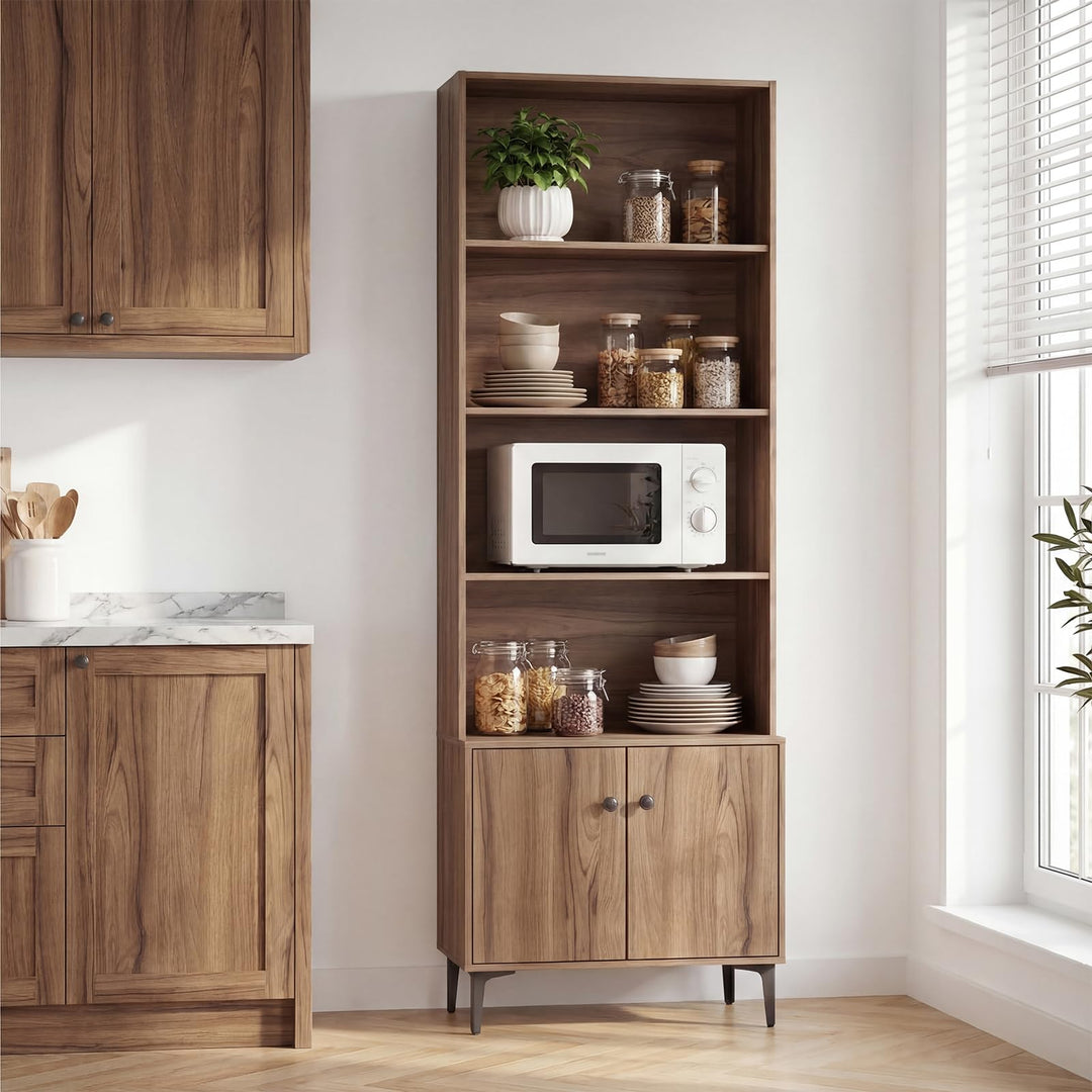 Giantex 68.5" Tall Bookcases and Bookshelves with 2 Doors