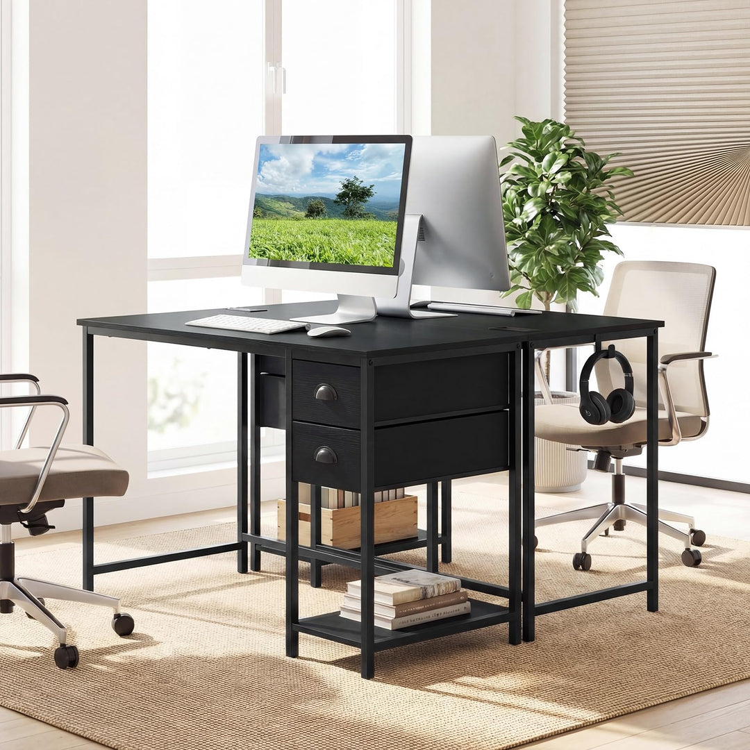 Giantex 38" Home Office Desk with Charging Station