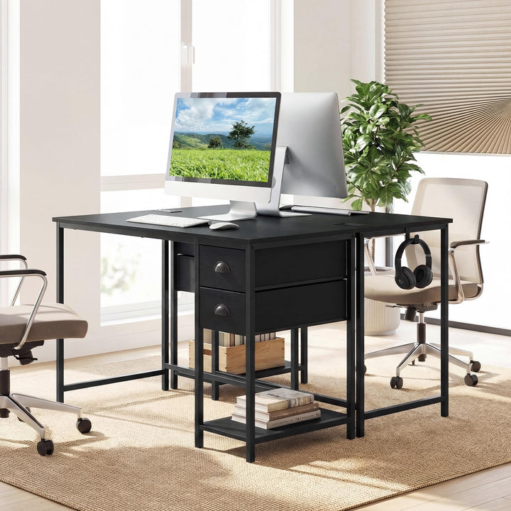Giantex 38" Home Office Desk with Charging Station