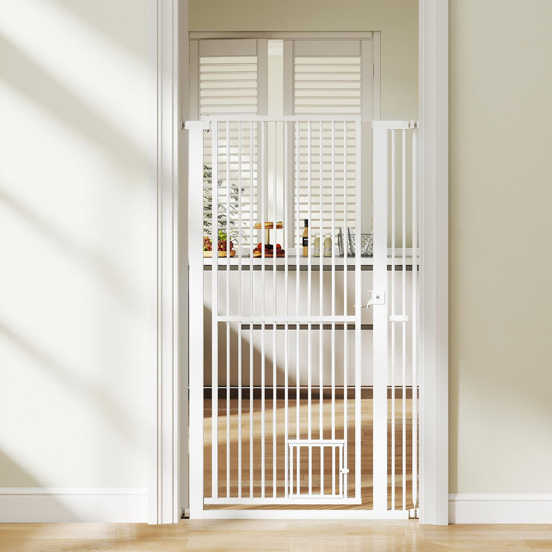 Giantex 59” Extra Tall Pet Gate Heavy-Duty Metal Cat Gate with Wide Opening