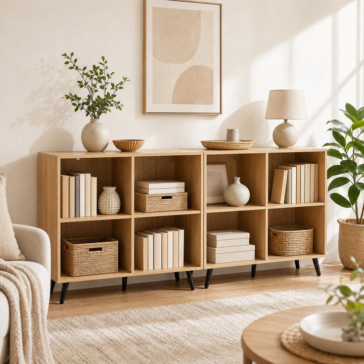 GIANTEX 4-Cube Bookshelf with Metal Legs for Living Room &amp; Home Office