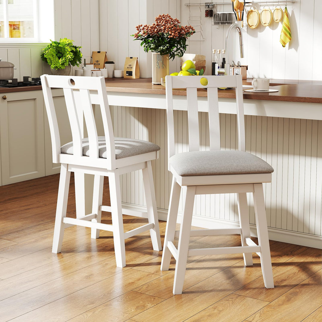 Giantex 25" Bar Stools Set of 2/4 Swivel Counter Height Bar Chairs