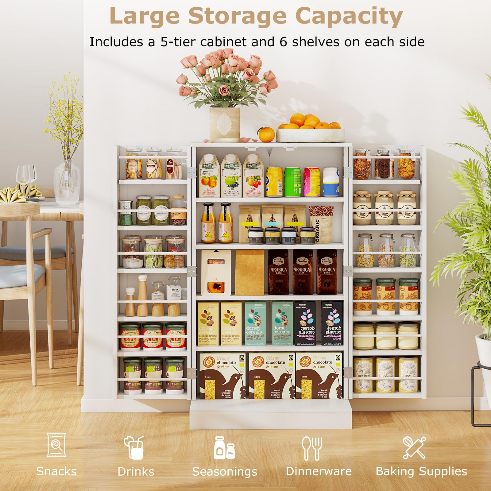 Giantex 41" Kitchen Pantry Cabinet