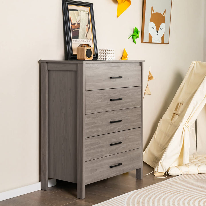 Giantex 5-Drawer Chest Dresser for Bedroom - 41.5" Multipurpose Storage Clothes Organizer