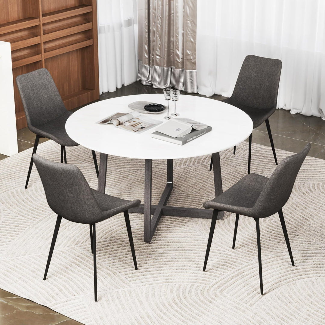 Giantex Dining Chair Set of 4 Upholstered Kitchen Side Chairs w/Metal Legs Padded Seats & Backs
