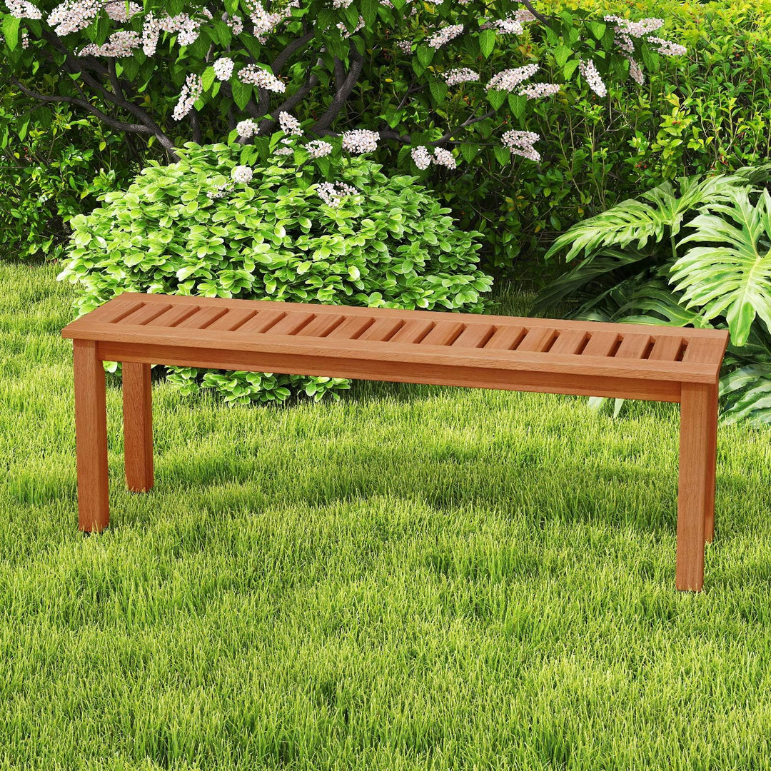 Giantex Outdoor Bench with Slatted Seat for Patio Dining