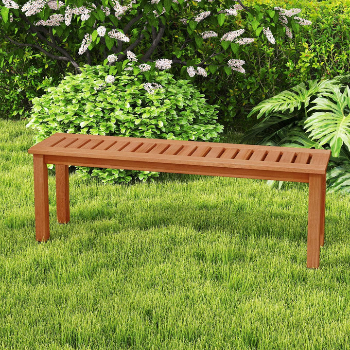 Giantex Outdoor Bench with Slatted Seat for Patio Dining