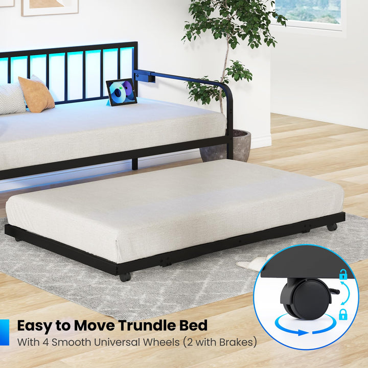 Giantex Twin Daybed with Charging Station & LED Lights