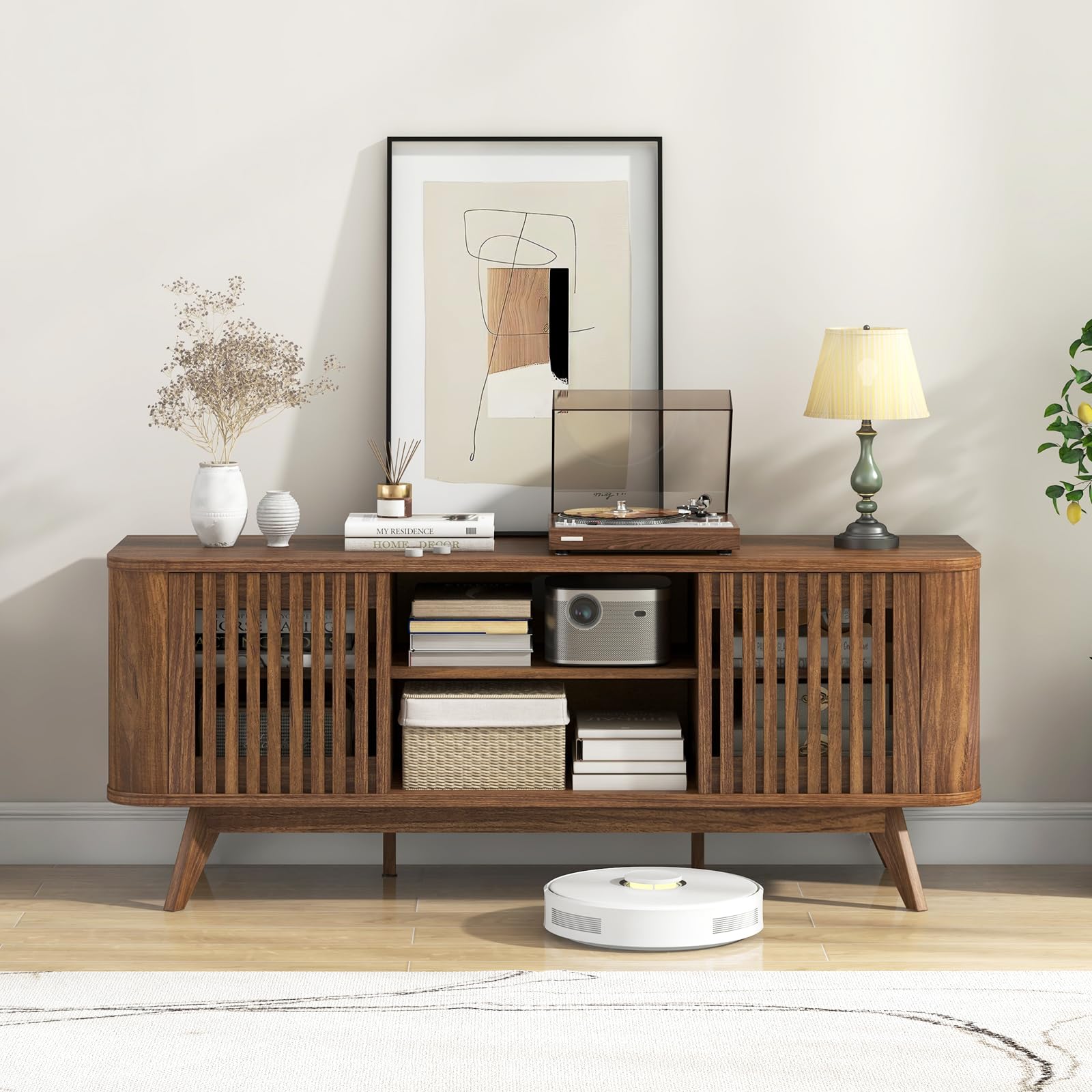 Giantex TV Stand for TVs Mid Century Modern Entertainment Center