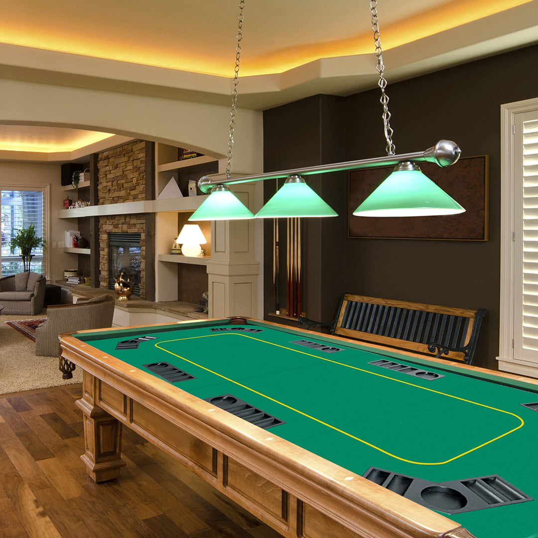 Foldable Poker Table Top 8 Player | 79"x 36"Large Professional Four Fold Poker Topper Rectangle Cover Mat