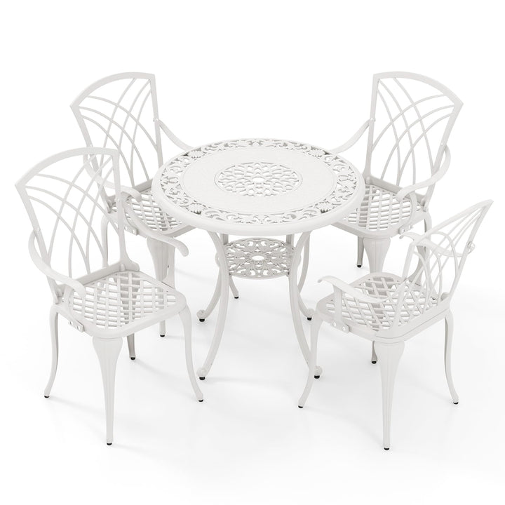 Giantex 5 Piece Patio Dining Set, All Weather Resistant Cast Aluminum Patio Furniture Set for 4