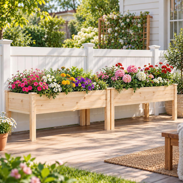 GIANTEX 48" Fir Wood Raised Garden Bed with Legs (1/2)
