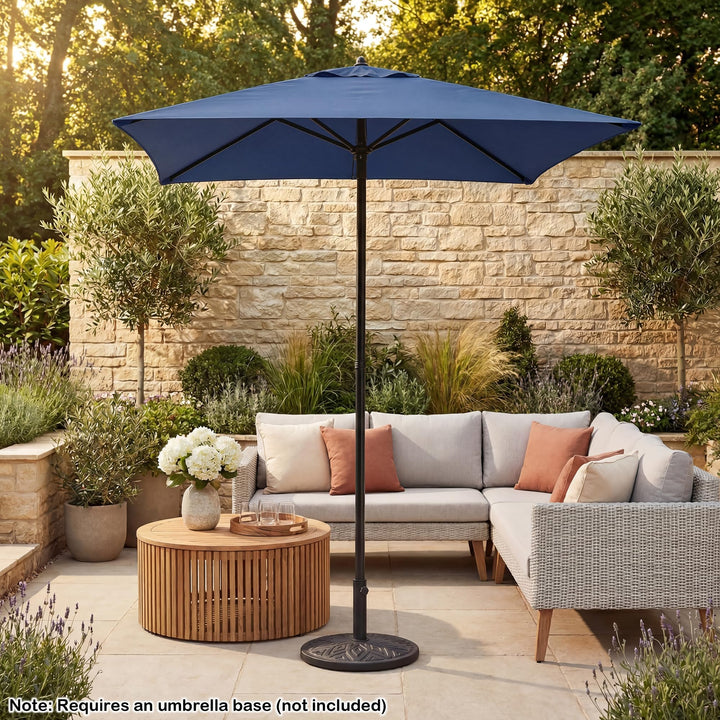 Giantex Square Patio Umbrella with Push Bottom Tilt &amp; 4 Sturdy Ribs