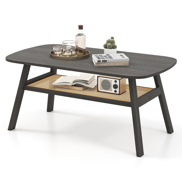 Giantex Rattan Coffee Table for Living Room