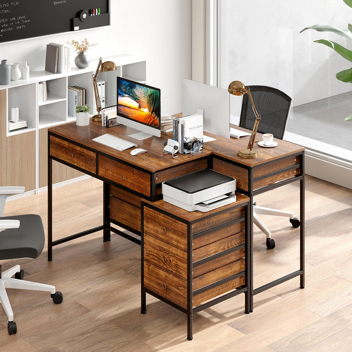 Giantex 51" Home Office Computer Desk w/ 5 Drawers