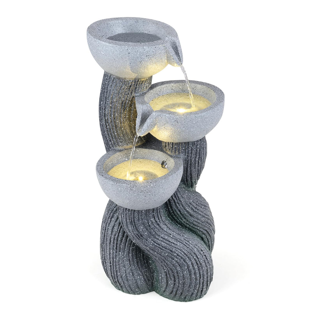 Giantex 3-Tier Outdoor Water Fountain with Lights