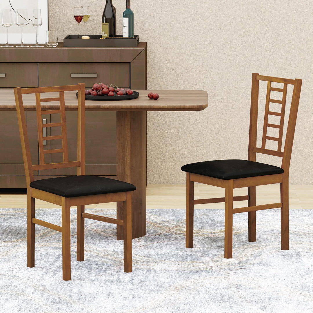 Giantex Wooden Dining Chairs Set of 2/4 Armless Kitchen Chairs