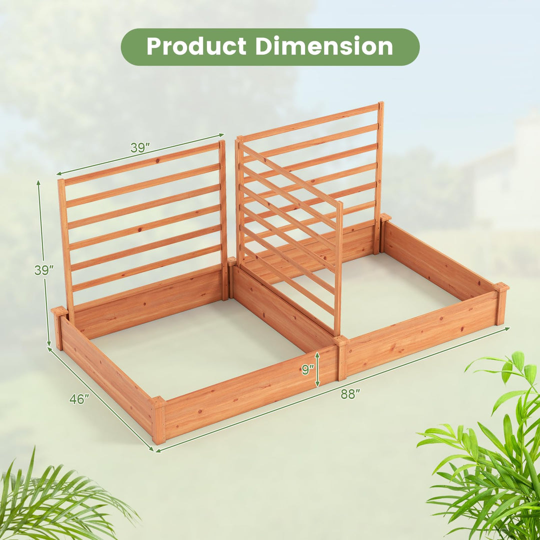 GIANTEX Raised Garden Bed with 3 Trellis for Patio Backyard Lawn