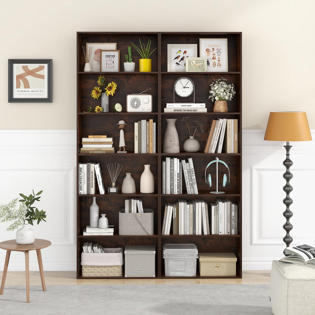 Giantex 6-Tier Bookcase, 70" Tall Wooden Bookshelf, Freestanding Storage Organizer w/Open Shelves