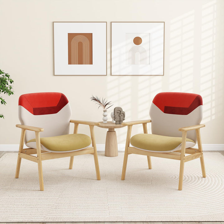 Giantex Upholstered Side Armchair with Spacious Backrest