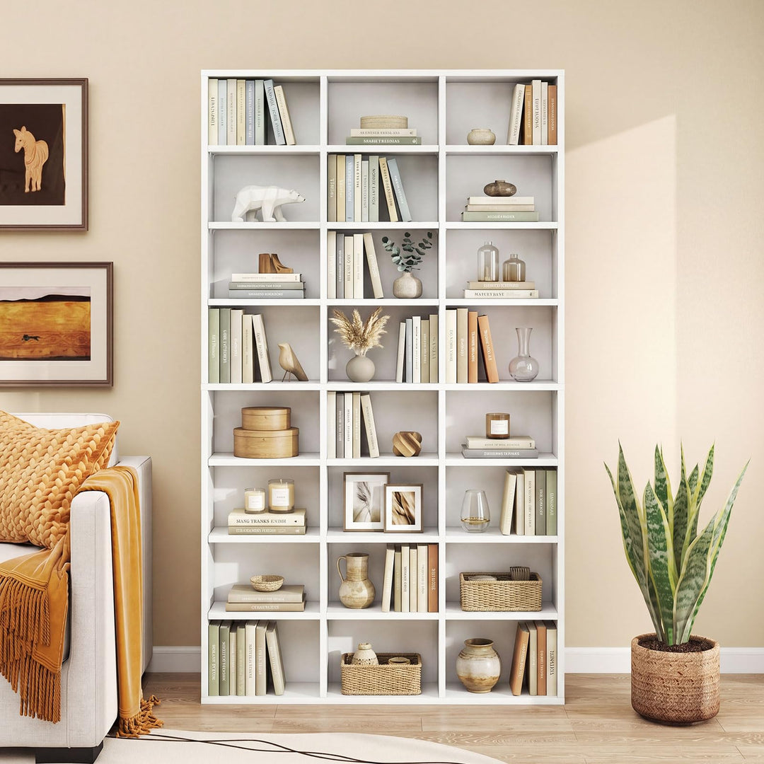 Giantex 70" Tall 8-Tier Large Bookcase with 24 Open Cube &amp; 18 Adjustable Display Storage Shelves