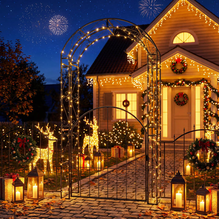 Giantex 84'' Garden Arbor with Gate for Backyard Lawn