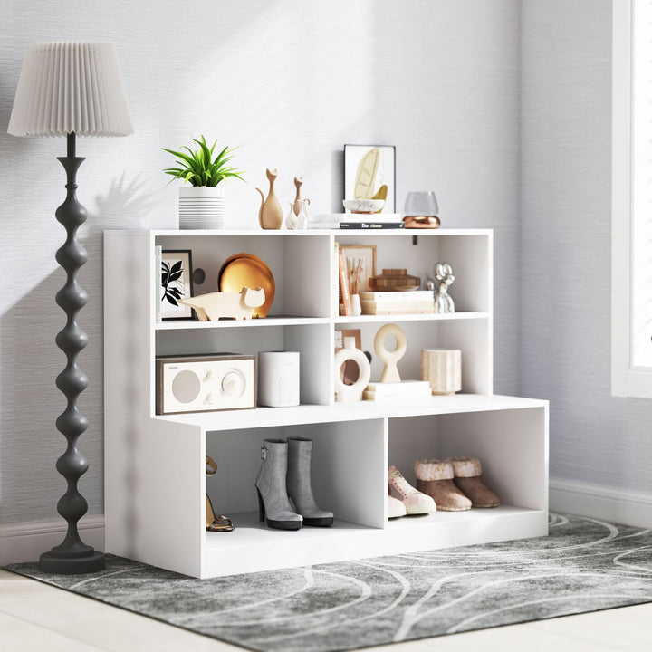 Giantex Storage Bench with Shelf 3-Tier Entryway Storage Cabinet w/Seat