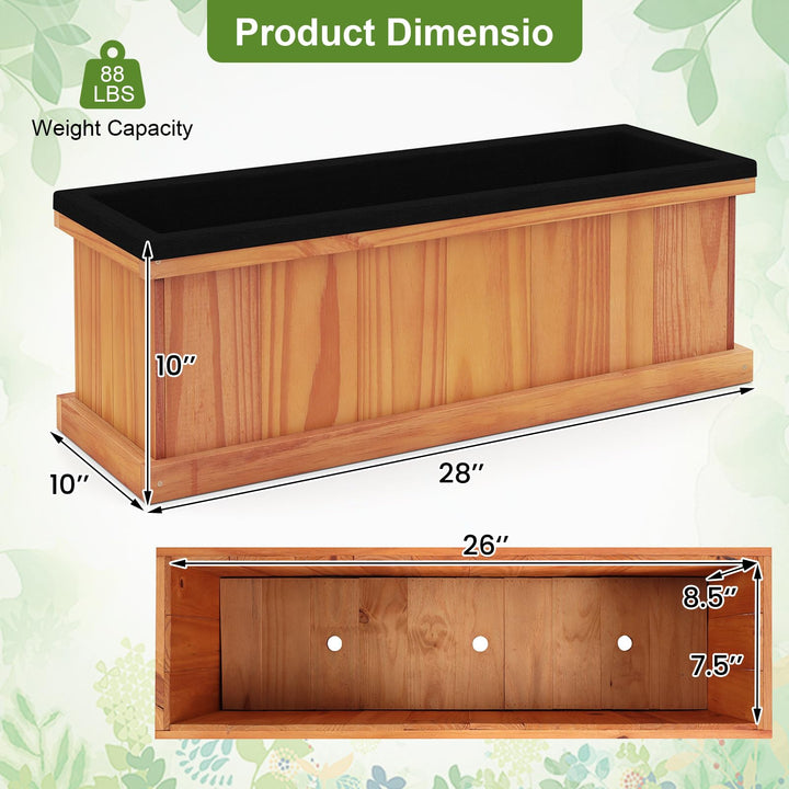 Giantex Outdoor Raised Garden Bed 28” x 10” x 10” Pine Wood Planter Box