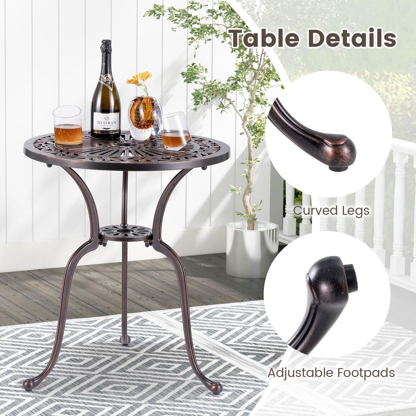 Giantex 24” Patio Bistro Table