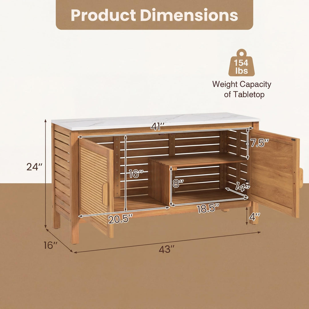 Giantex Acacia Wood Outdoor Cabinet