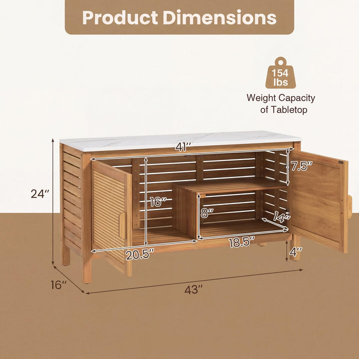 Giantex Acacia Wood Outdoor Cabinet