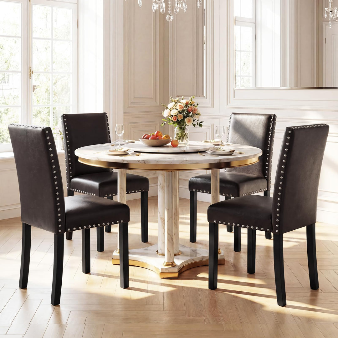 Giantex Dining Chairs Set of 2/4 with Solid Rubber & Bent Wood Legs