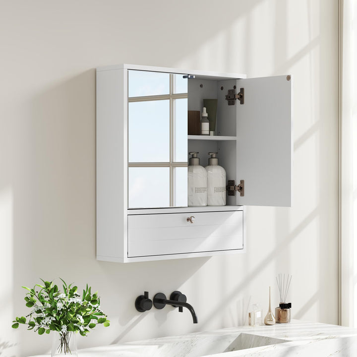 Giantex Bathroom Wall Mount Cabinet with Mirrored Doors