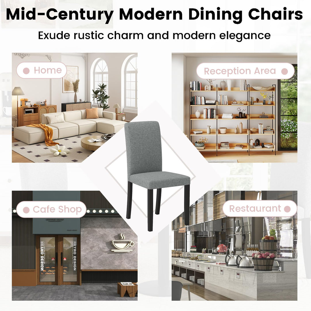 iantex Upholstered Dining Chairs Set of 2/4 Mid-Century Modern Fabric Parson Chair w/Rubber Wood Legs